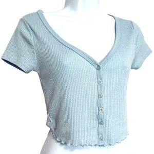 Aero‎ Shrunken Baby Tee The OG Tee Collection Cropped Womens S Light Blue